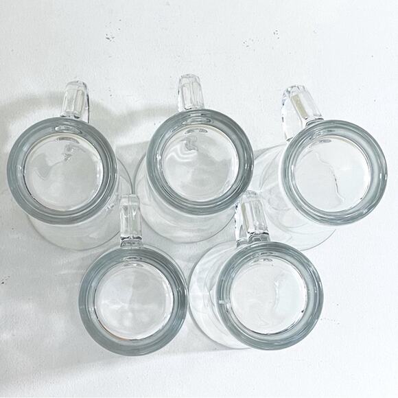 5 Vintage Bormioli Rocco Cappuccino Coffee Cups Mugs Tempered Glass Cup Mug - Picture 6 of 8